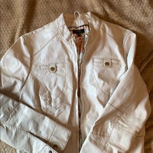 Cream leather jacket